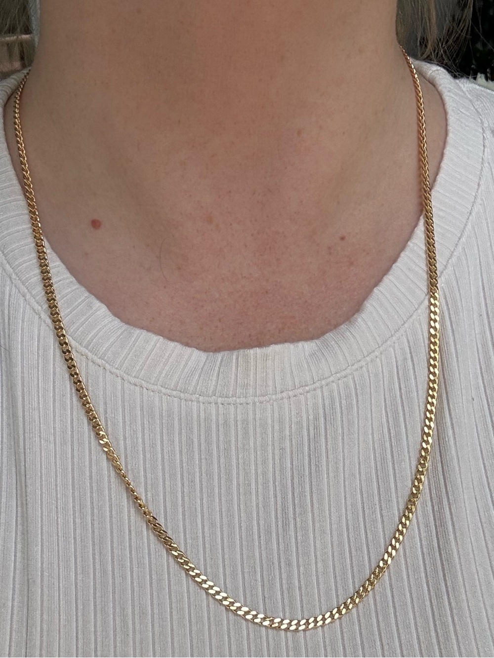 Classic Gold Curb Chain Necklace